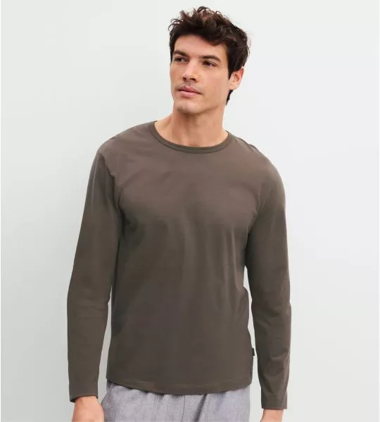 T-shirt manches longues homme Choco Brown
