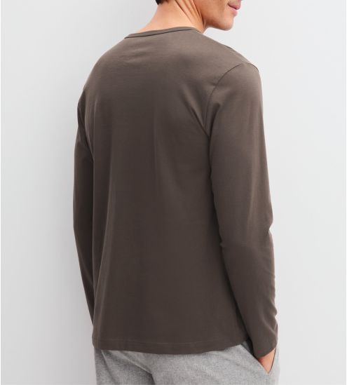 T-shirt manches longues homme Choco Brown