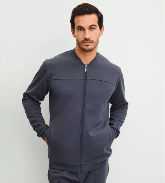 Veste zippée homme Gris Antracite