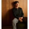 Pyjama long homme col tunisien Noir