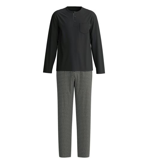 Pyjama long homme col tunisien Noir
