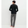 Pyjama long homme col tunisien Noir