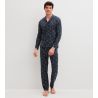 Pyjama boutonné homme imprimé chiens Dark Sapphire
