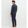 Pyjama boutonné homme imprimé chiens Dark Sapphire