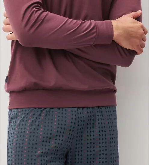 Pyjama long homme resserré Mahogany Red