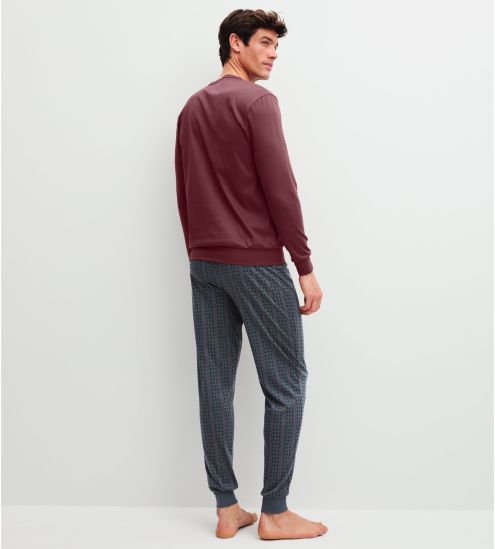 Pyjama long homme resserré Mahogany Red