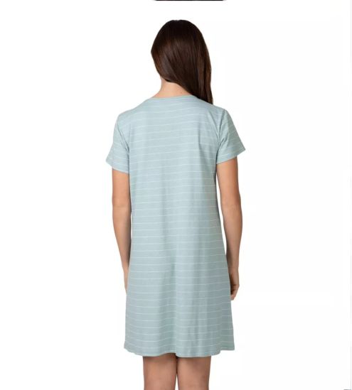 Liquette femme à manches courtes et rayures Vert Kaki