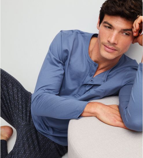 Pyjama long coupe droite homme Coastal Fjord