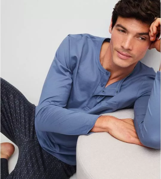 Pyjama long coupe droite homme Coastal Fjord