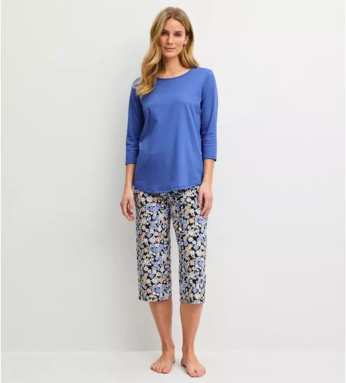 Blue cropped pajama set...