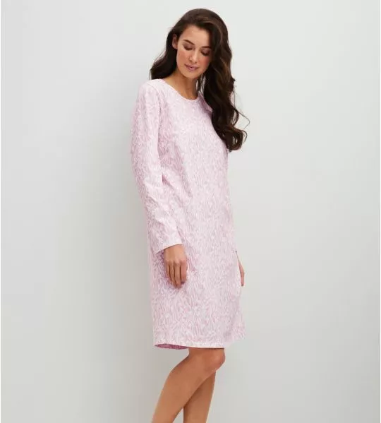 Pink long-sleeved nightgown Blooming Nights Fragrant Lilac