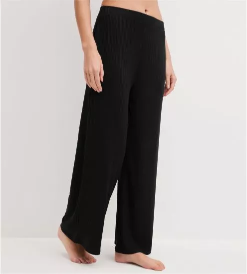 Black wide-leg trousers...