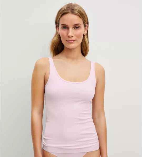Women's pink tank top Essential Cotton Orchid Rose