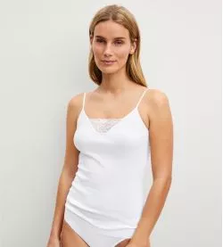 Top à bretelles fines Cotton Desire Blanc