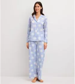Pyjama long boutonné femme Édition 85 Harmony Blue
