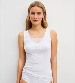Top à bretelles Cotton Desire Blanc