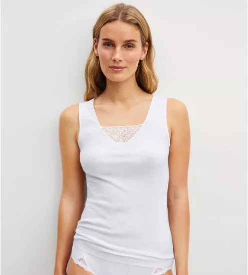 White sleeveless top Cotton...