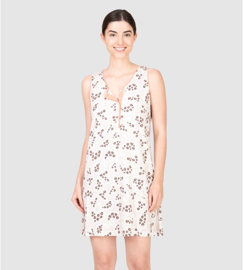 Liquette courte beige sans manches Sable