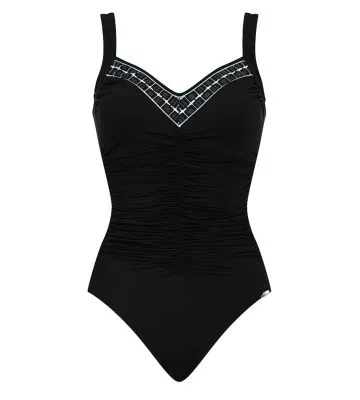 Maillot de bain une pièce froncé noir