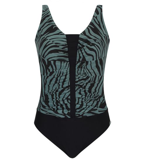 Maillot de bain une pièce imprimé pour prothèses noir