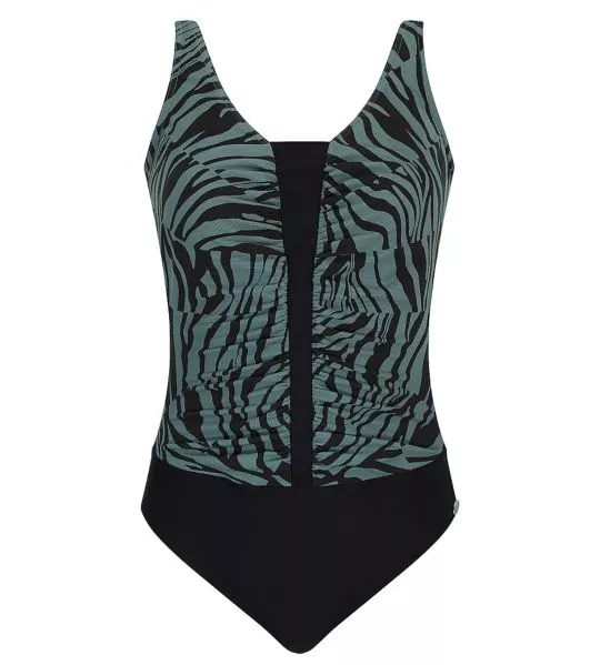Maillot de bain une pièce imprimé pour prothèses noir