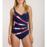 Maillot de bain Shape bleu marine avec bandes multicolores