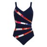 Maillot de bain Shape bleu marine avec bandes multicolores