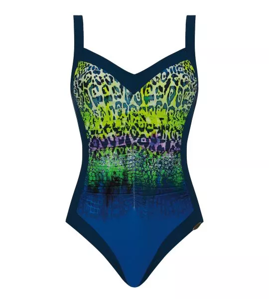 Maillot de bain une pièce froncé Marine Turquoise