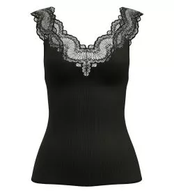 Débardeur noir côtelé femme Feminine Lounge Noir