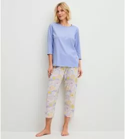 Pyjama femme corsaire Édition 85 Harmony Blue Print
