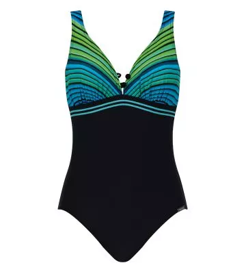 Maillot de bain femme coupé sous poitrine Bleu Vert