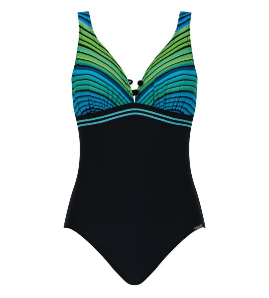 Maillot de bain femme coupé sous poitrine Bleu Vert