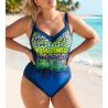 Maillot de bain une pièce froncé Marine Turquoise