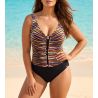 Maillot de bain une pièce froncé Marron