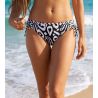 Bikinihose mit Kordelzug La Balinaise Ikat Blanc et Noir
