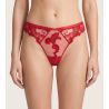 String red floral dressing