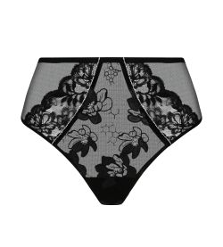 Shorty taille haute Cuir Sexy Noir Argent