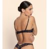 Soutien gorge corbeille Cuir Sexy Noir Argent