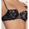 Soutien gorge corbeille Cuir Sexy Noir Argent