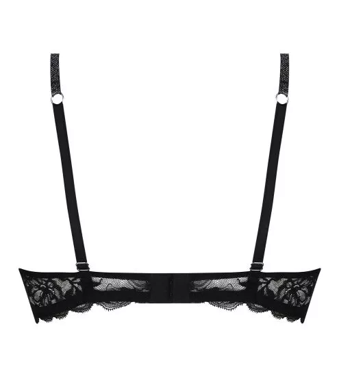 Soutien gorge corbeille Cuir Sexy Noir Argent