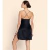 Nuisette en soie Cuir Sexy Noir Argent