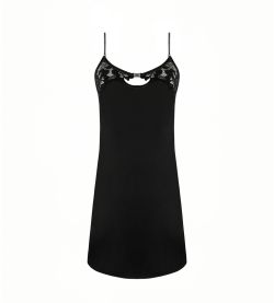 Nuisette en soie Cuir Sexy Noir Argent