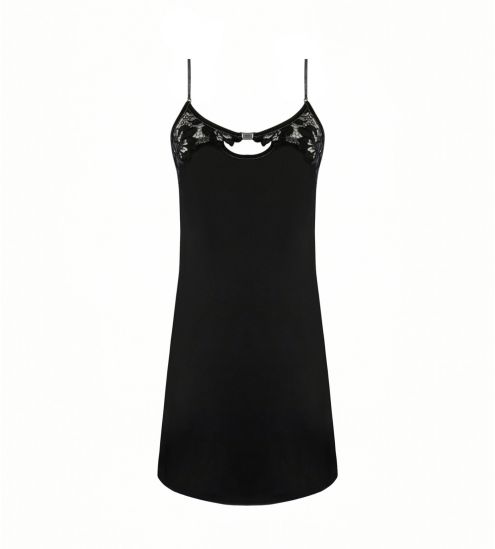 Nuisette en soie Cuir Sexy Noir Argent