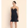 Nuisette en soie Cuir Sexy Noir Argent