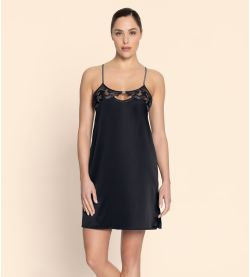 Nuisette en soie Cuir Sexy Noir Argent