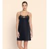 Nuisette en soie Cuir Sexy Noir Argent