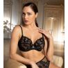 Soutien gorge bien-être Cuir Sexy Noir Argent