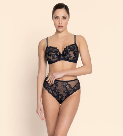 Soutien gorge bien-être Cuir Sexy Noir Argent