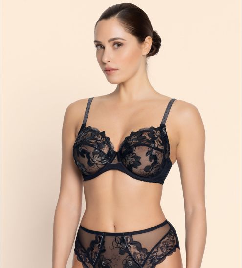 Soutien gorge bien-être Cuir Sexy Noir Argent