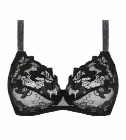 Soutien gorge bien-être Cuir Sexy Noir Argent